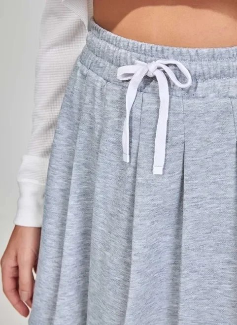 saia de moletom plissada saia de moletom plissada