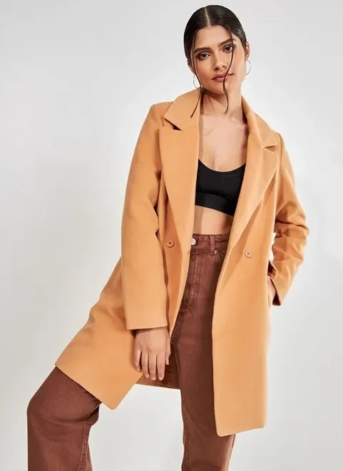 casaco sobretudo alongado caramelo casaco sobretudo alongado caramelo