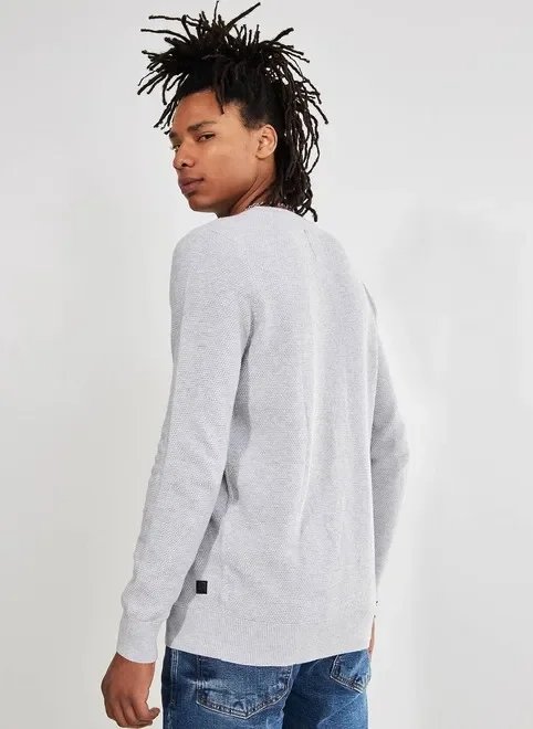 suéter de malha retilínea mescla suéter de malha retilínea mescla