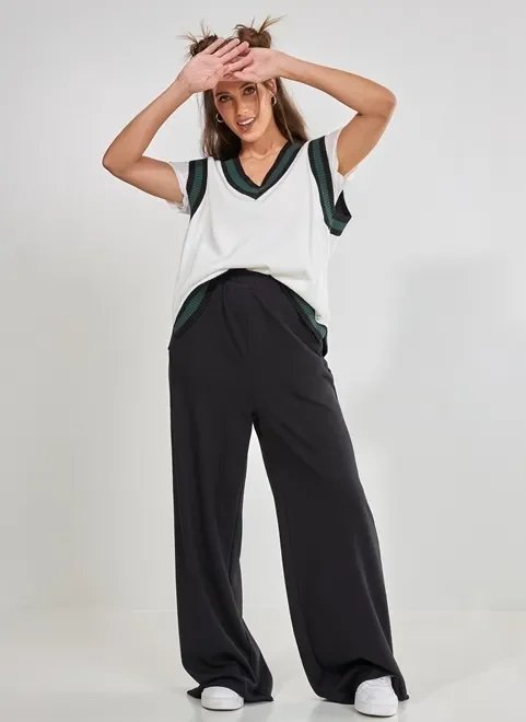 calça de moletom wide leg calça de moletom wide leg