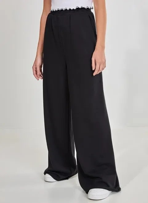 calça de moletom wide leg calça de moletom wide leg