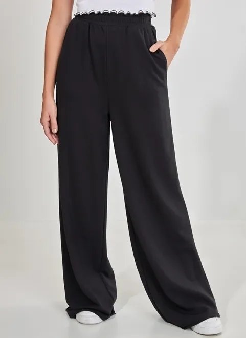 calça de moletom wide leg calça de moletom wide leg