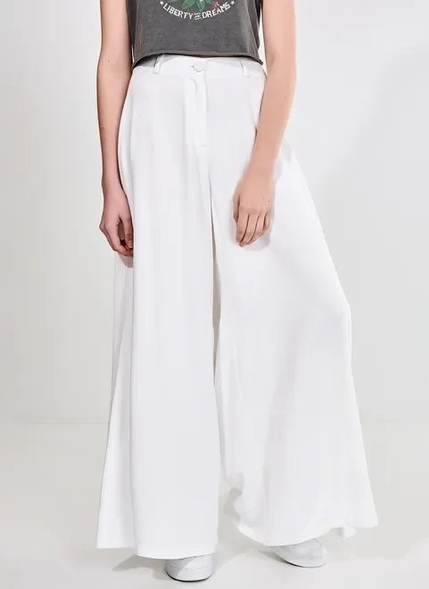 calça pantalona cintura alta branca calça pantalona cintura alta branca