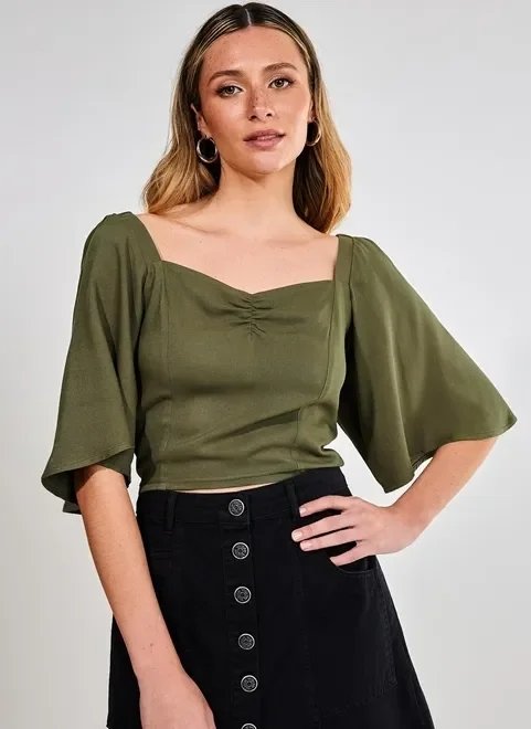 blusa verde militar meia manga blusa verde militar meia manga