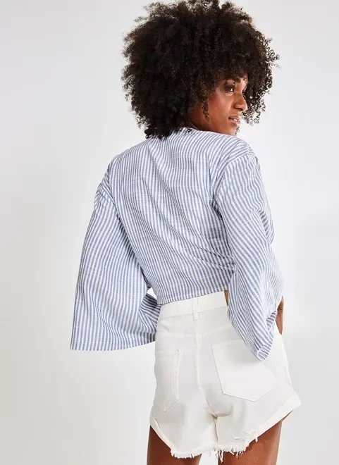 kimono e blusa 2 em 1 listrado kimono e blusa 2 em 1 listrado