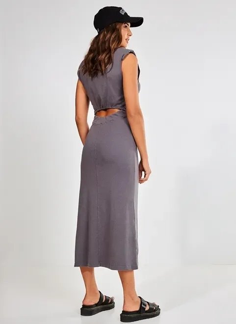 vestido midi cinza chumbo vestido midi cinza chumbo