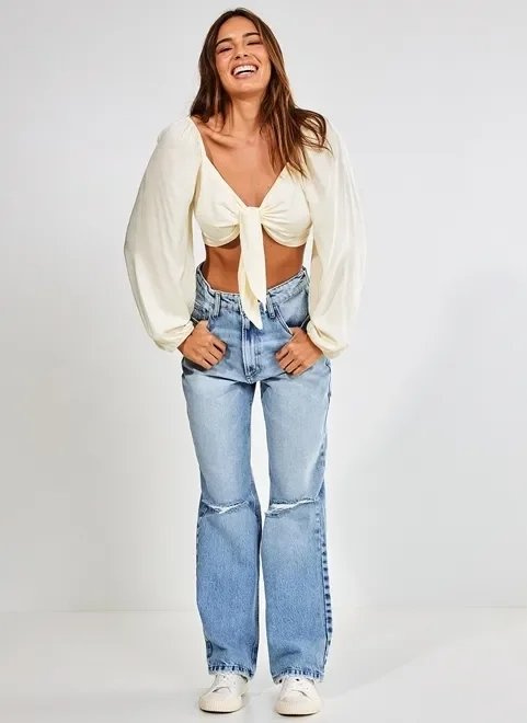 cropped amarração manga longa cropped amarração manga longa