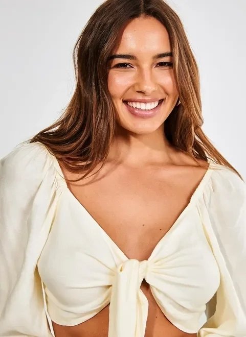 cropped amarração manga longa cropped amarração manga longa