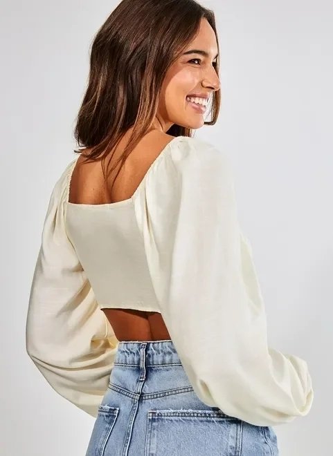 cropped amarração manga longa cropped amarração manga longa