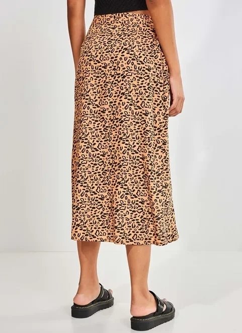 saia midi com fenda oncinha saia midi com fenda oncinha