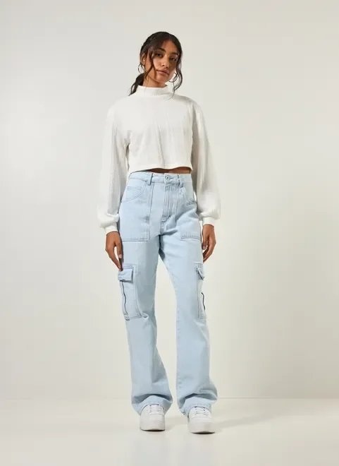 blusa cropped manga longa texturizada blusa cropped manga longa texturizada