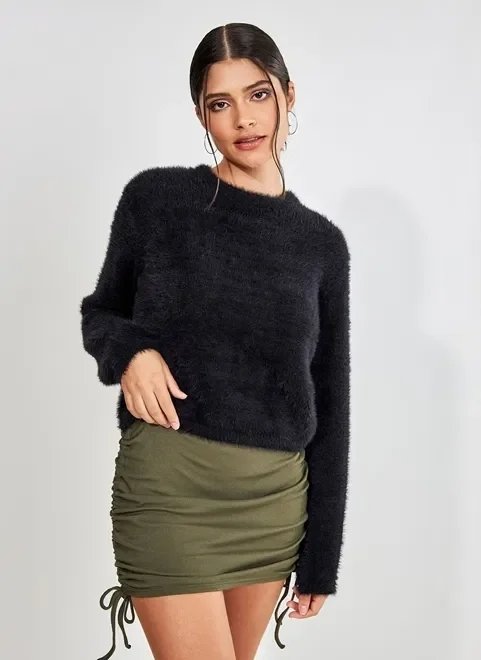 blusão preto de pelinhos blusão preto de pelinhos