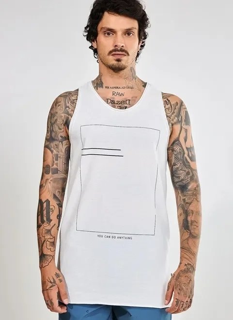 regata alongada off-white geométrica regata alongada off-white geométrica