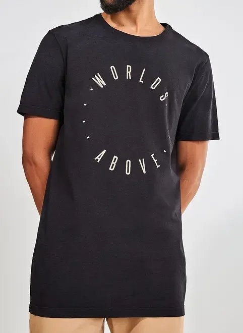 camiseta alongada estonada escrito camiseta alongada estonada escrito