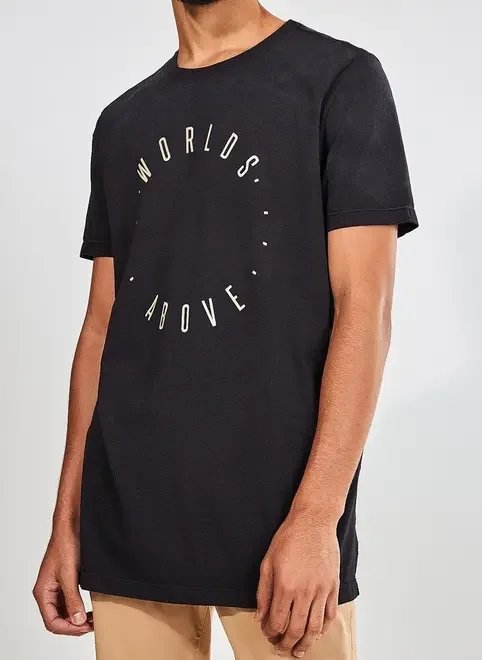 camiseta alongada estonada escrito camiseta alongada estonada escrito