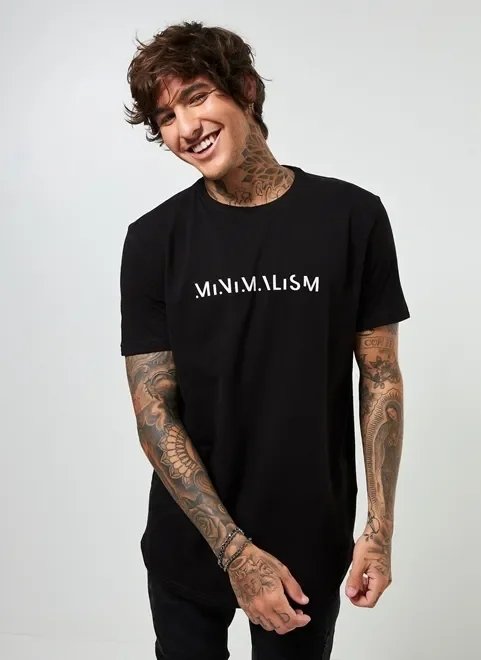 camiseta alongada preta minimalism camiseta alongada preta minimalism