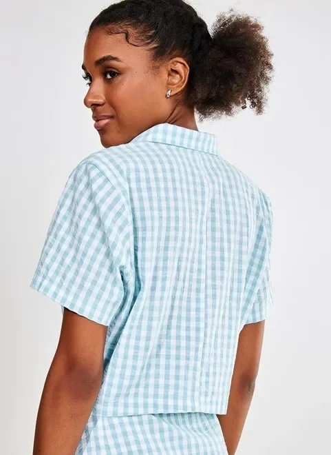 camisa cropped xadrez vichy camisa cropped xadrez vichy