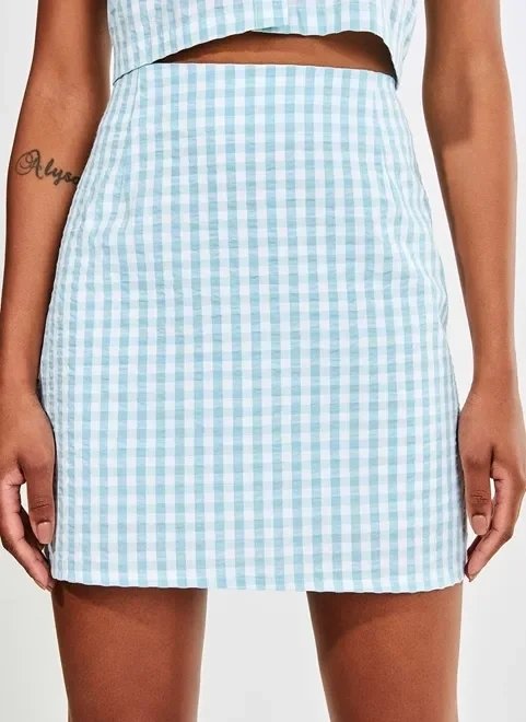 saia cintura alta xadrez vichy saia cintura alta xadrez vichy