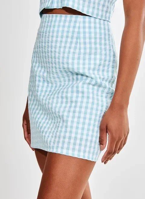 saia cintura alta xadrez vichy saia cintura alta xadrez vichy