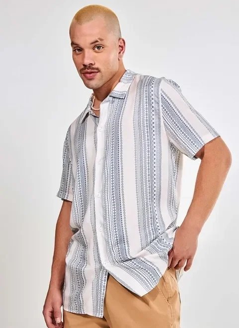 camisa listras étnicas camisa listras étnicas