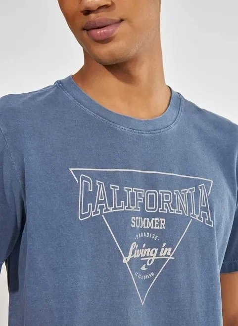camiseta azul estonada califórnia camiseta azul estonada califórnia