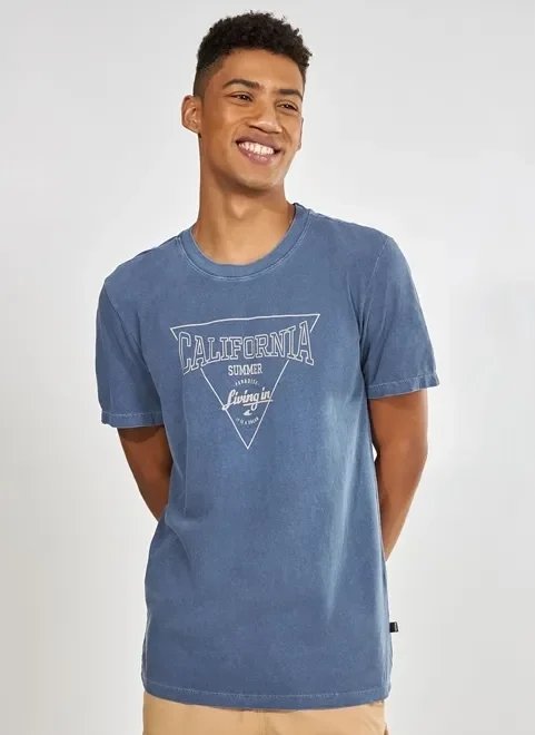 camiseta azul estonada califórnia camiseta azul estonada califórnia