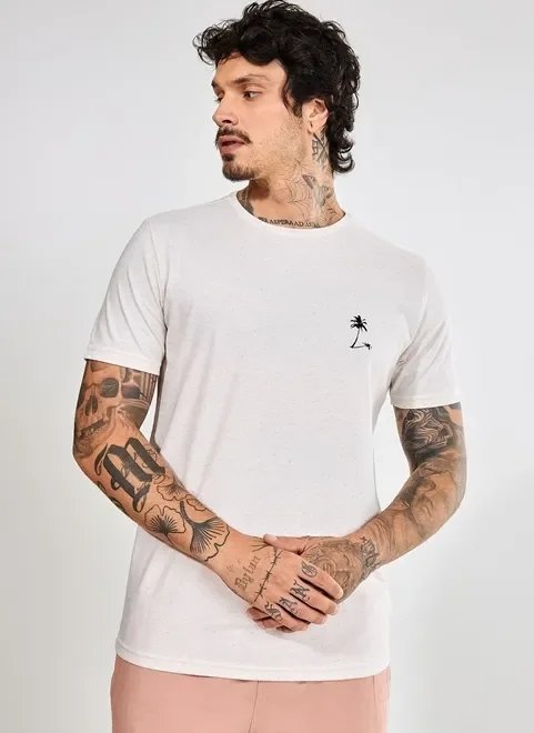 camiseta off-white com estampa pequena camiseta off-white com estampa pequena