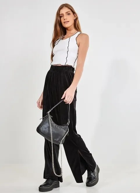 calça wild leg em plush calça wild leg em plush