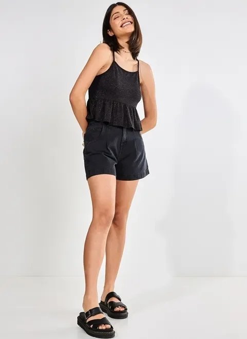 blusa lurex brilhoso com babado blusa lurex brilhoso com babado