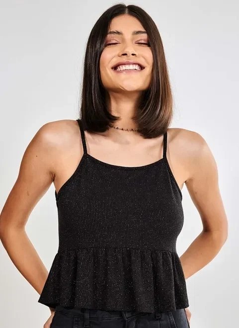 blusa lurex brilhoso com babado blusa lurex brilhoso com babado