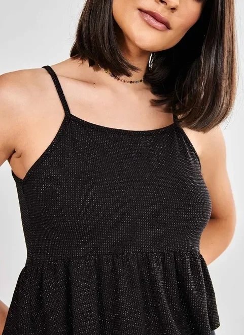 blusa lurex brilhoso com babado blusa lurex brilhoso com babado