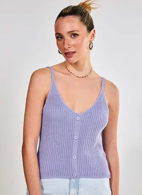 blusa de alcinhas em crochê lilás blusa de alcinhas em crochê lilás