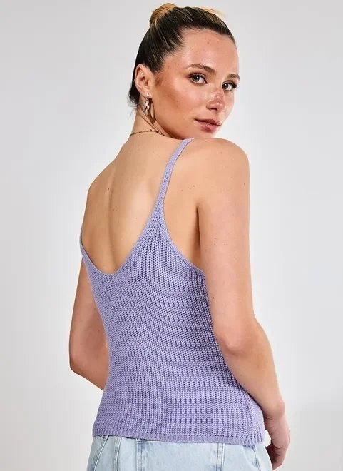 blusa de alcinhas em crochê lilás blusa de alcinhas em crochê lilás