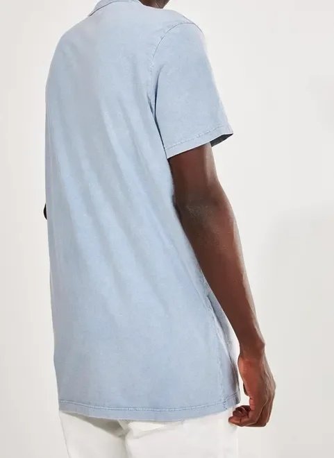 camiseta alongada marmorizada azul camiseta alongada marmorizada azul