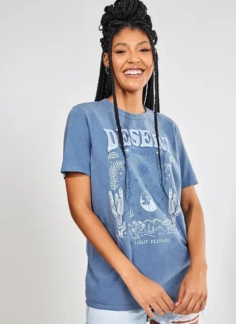 camiseta oversized azul desert camiseta oversized azul desert
