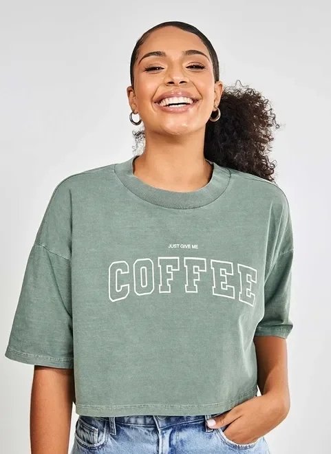 blusa cropped verde coffee blusa cropped verde coffee