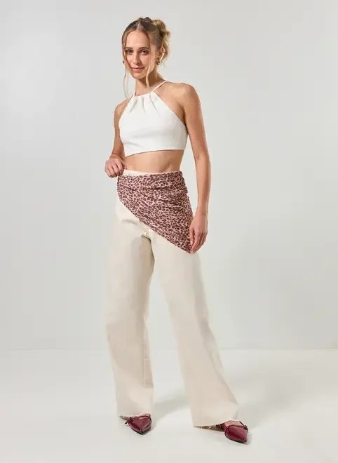 top frente única off-white top frente única off-white