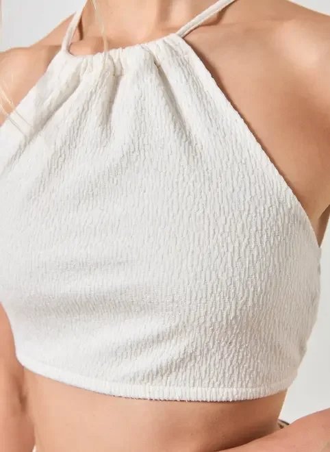 top frente única off-white top frente única off-white