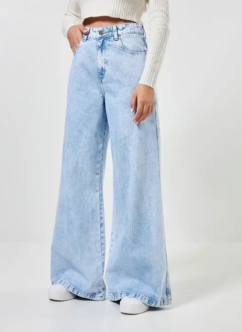calça jeans wide leg clara calça jeans wide leg clara