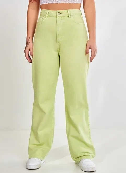 calça de sarja oversized verde lima calça de sarja oversized verde lima