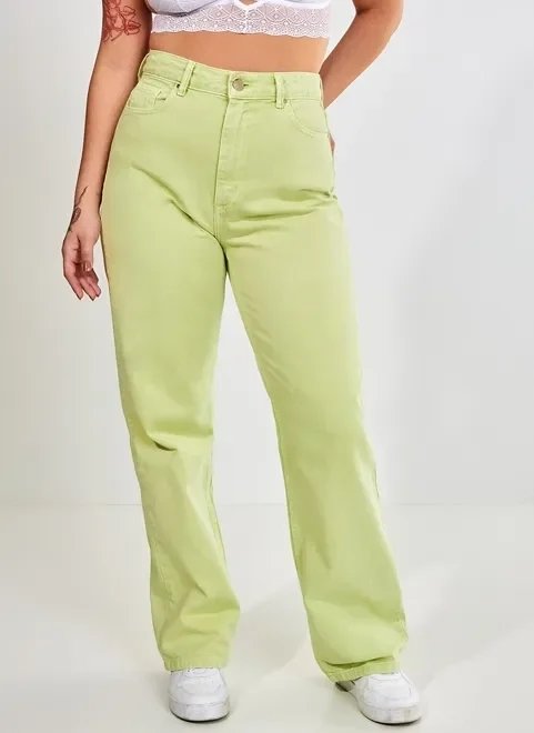 calça de sarja oversized verde lima calça de sarja oversized verde lima