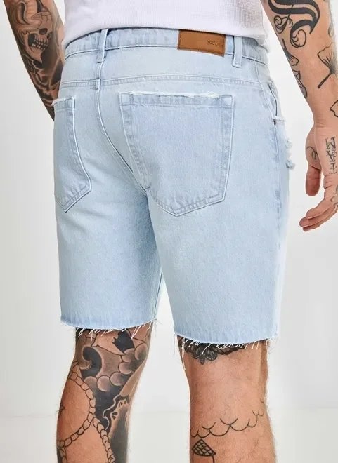 bermuda jeans desfiada barra cortada bermuda jeans desfiada barra cortada