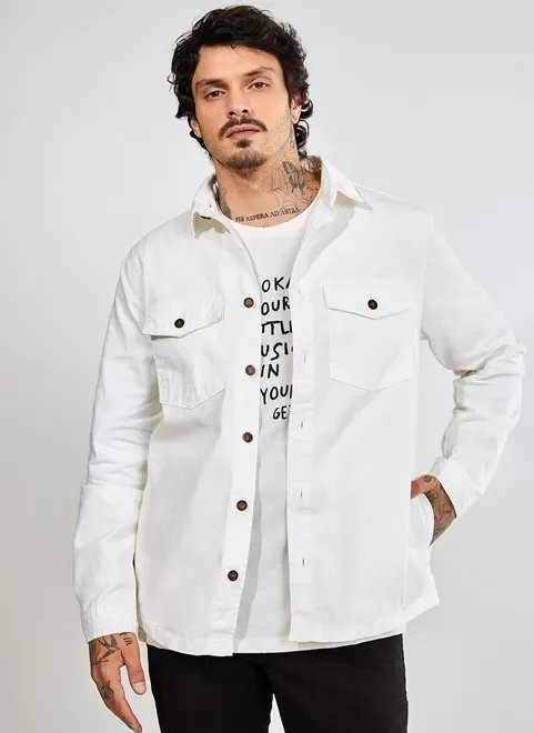 camisa de sarja com capuz removível camisa de sarja com capuz removível