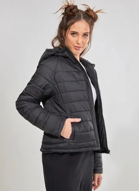 jaqueta puffer preta básica jaqueta puffer preta básica