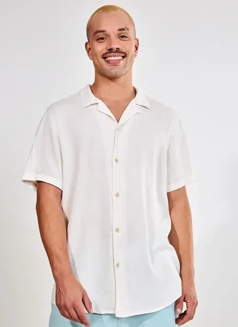 camisa manga curta off-white camisa manga curta off-white