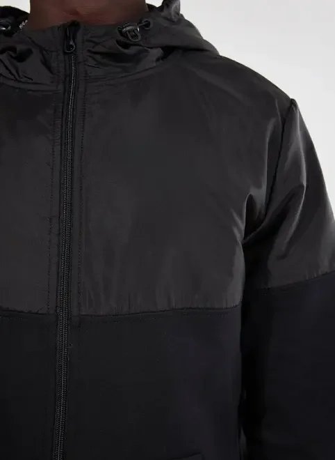 jaqueta de moletom e nylon jaqueta de moletom e nylon