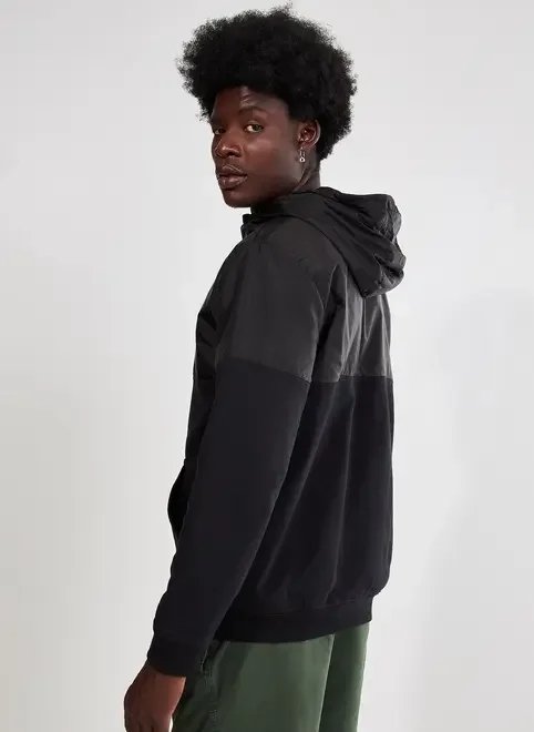 jaqueta de moletom e nylon jaqueta de moletom e nylon