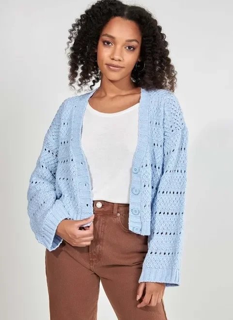 cardigan de tricô azul cardigan de tricô azul