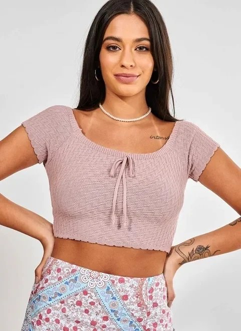 cropped de crochê rosê cropped de crochê rosê