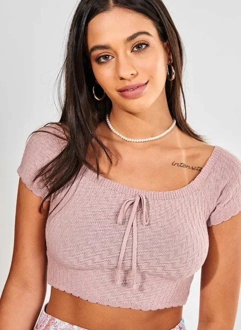 cropped de crochê rosê cropped de crochê rosê